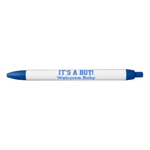 It's A Boy Welcome Baby Announcements Blue Ink Pen