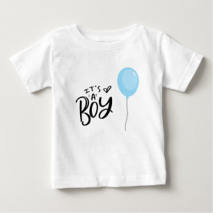 It's A Boy with Blue Balloon Baby T-Shirt