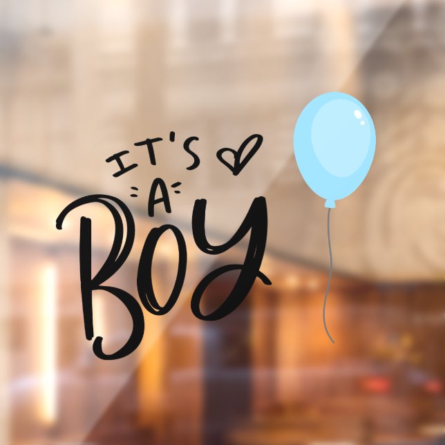 It's A Boy with Blue Balloon  Window Cling (Sheet 2)