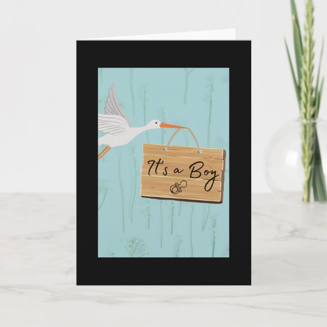 It's a boy with stork card (Front)