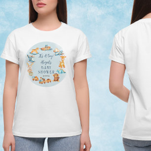 It's A Boy Wooden Stuffed Toys Baby Shower Tri-Blend Shirt