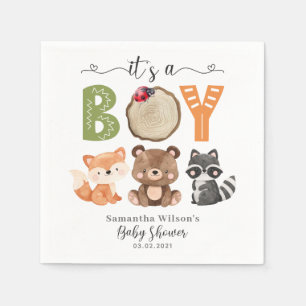 It's a Boy Woodland Animals Baby Shower Napkins