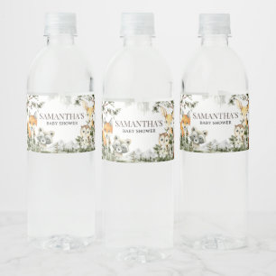 It's A Boy Woodland Animals Water Bottle Label