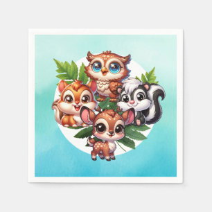 It's a Boy Woodland Creatures Baby Shower Napkin