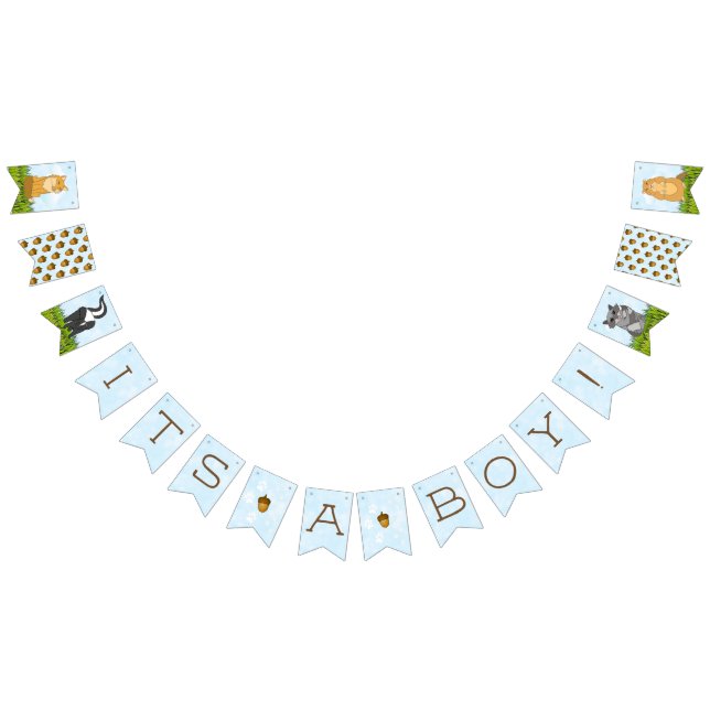 It's a Boy, Woodland Themed Baby Shower Banner (All)