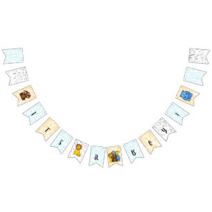 Its a Boy Zoo Animals Baby Shower Banner