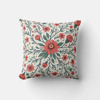 It's a bright floral pattern cushion. cushion