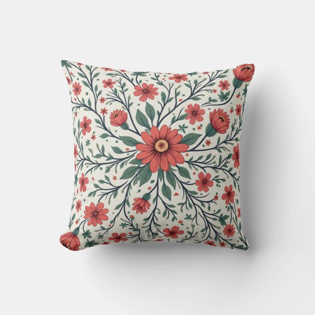 It's a bright floral pattern cushion. cushion (Front)