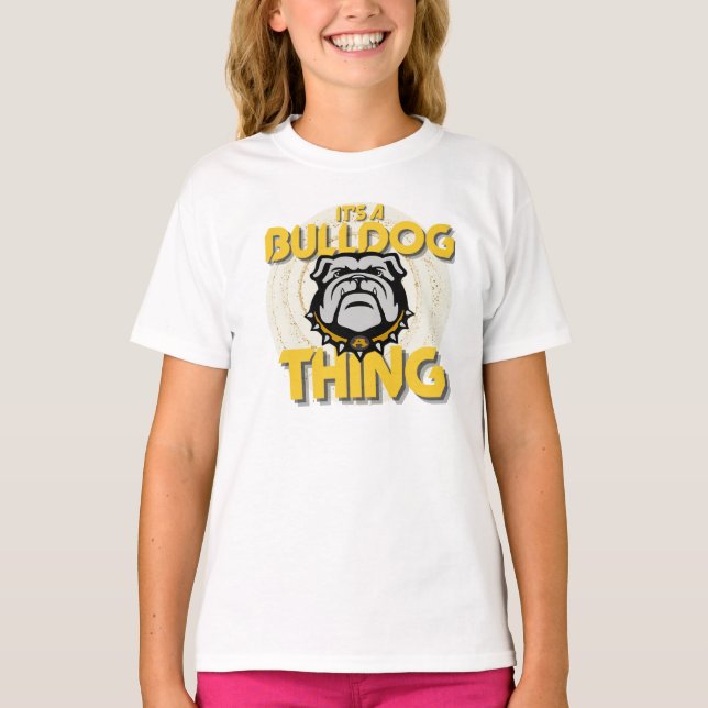 Its a bulldog things basketball shirt - cream  (Front)