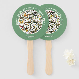 It's a Butterfly Birthday, Collage Items for Party Hand Fan