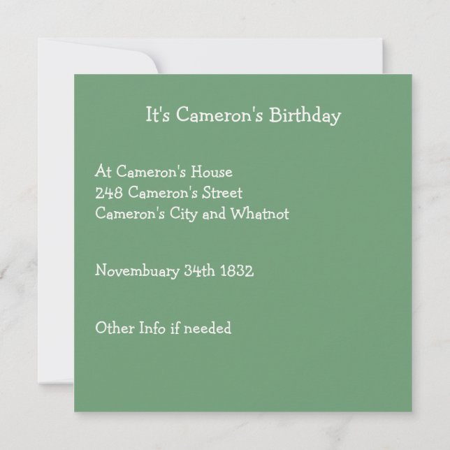 It's a Butterfly Birthday, Collage Items for Party Invitation (Back)