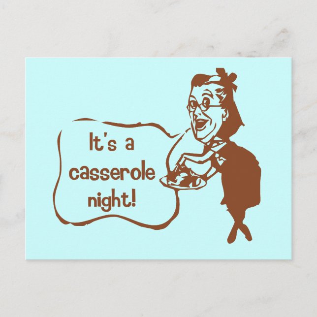 It's a Casserole Night Postcard (Front)