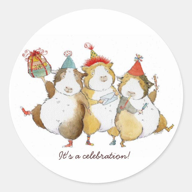 It's a celebration! classic round sticker (Front)