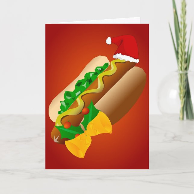 It's a Christmas Hotdog Holiday Card (Front)
