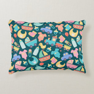 It's a Colourful Baby Shower Dark Decorative Cushion