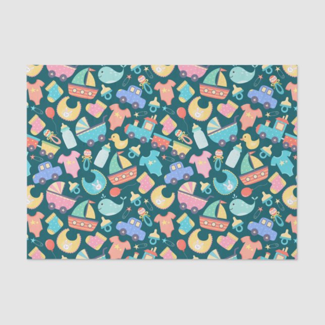 It's a Colourful Baby Shower Dark Tissue Paper (Front)