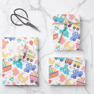 It's a Colourful Baby Shower Light Wrapping Paper Sheet