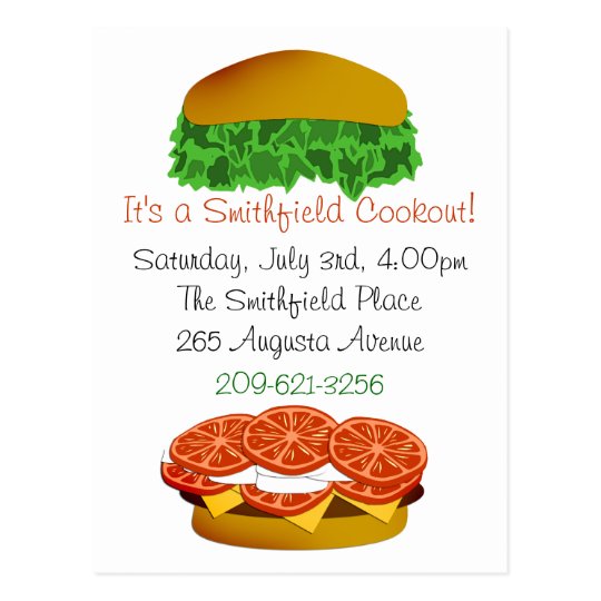 It's a Cookout Invitation Postcard