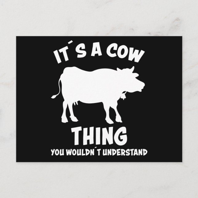 Its A Cow Thing Funny Saying Cows Farmers Gift Postcard (Front)