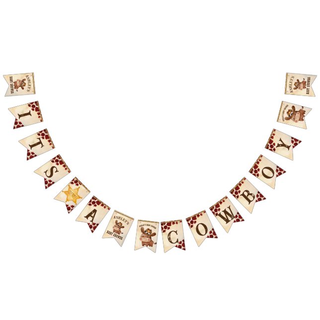 It's a cowboy baby shower custom name  bunting  (All)