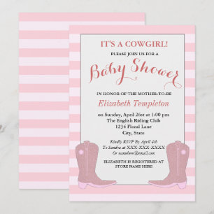 It's a Cowgirl Country Baby Shower Cards