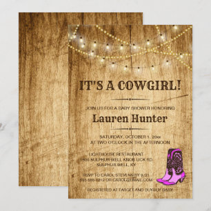 It's a Cowgirl! Country Baby Shower Invitation