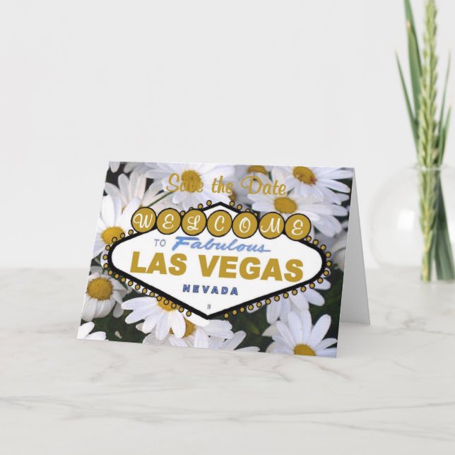 It's A Daisy Save the Date Las Vegas Card (Front)