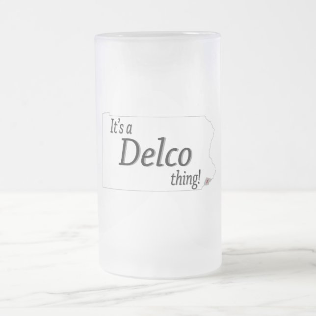 Its a DELCO thing! Frosted Glass Beer Mug (Center)