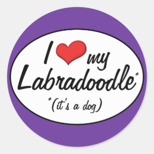 It's a Dog! I Love My Labradoodle Classic Round Sticker