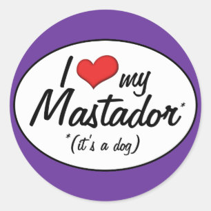 It's a Dog! I Love My Mastador Classic Round Sticker