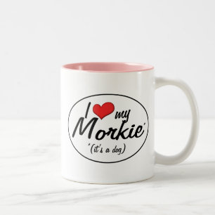 It's a Dog! I Love My Morkie Two-Tone Coffee Mug