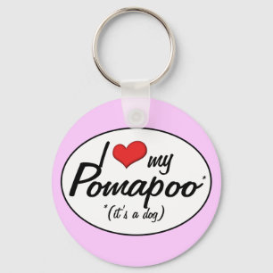 It's a Dog! I Love My Pomapoo Key Ring