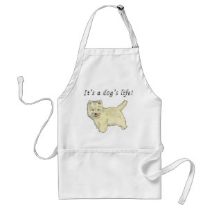 It's a Dog's Life Cute Westie Dog Art Quote Design Standard Apron