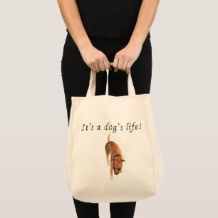 It's a dogs life Staffie Watercolour Dog Art Quote Tote Bag