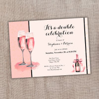 It's a Double Celebration Pink Champagne Birthday