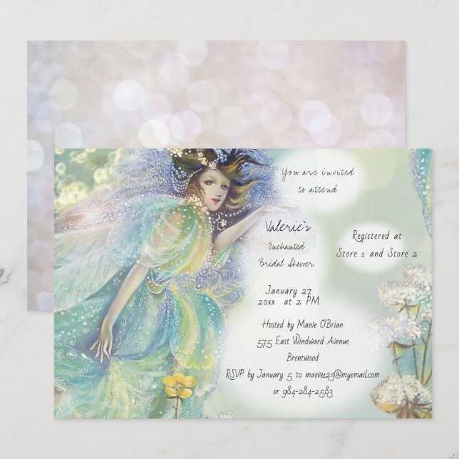 It's a Fairy Happy Bridal Shower Invitation (Front/Back)