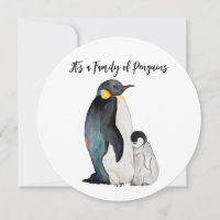 It's a family of penguins watercolor drawing