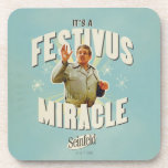 It's a Festivus Miracle Coaster<br><div class="desc">Gather 'round the aluminum pole and celebrate the most unexpected moments of the season with this "It's a Festivus Miracle!" graphic. Featuring the legendary Frank Costanza in his peak holiday form, this design captures the hilarious energy of the Seinfeld holiday we all know and love. With its retro sunburst background...</div>