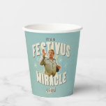 It's a Festivus Miracle Paper Cups<br><div class="desc">Gather 'round the aluminum pole and celebrate the most unexpected moments of the season with this "It's a Festivus Miracle!" graphic. Featuring the legendary Frank Costanza in his peak holiday form, this design captures the hilarious energy of the Seinfeld holiday we all know and love. With its retro sunburst background...</div>