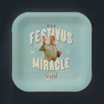 It's a Festivus Miracle Paper Plate<br><div class="desc">Gather 'round the aluminum pole and celebrate the most unexpected moments of the season with this "It's a Festivus Miracle!" graphic. Featuring the legendary Frank Costanza in his peak holiday form, this design captures the hilarious energy of the Seinfeld holiday we all know and love. With its retro sunburst background...</div>