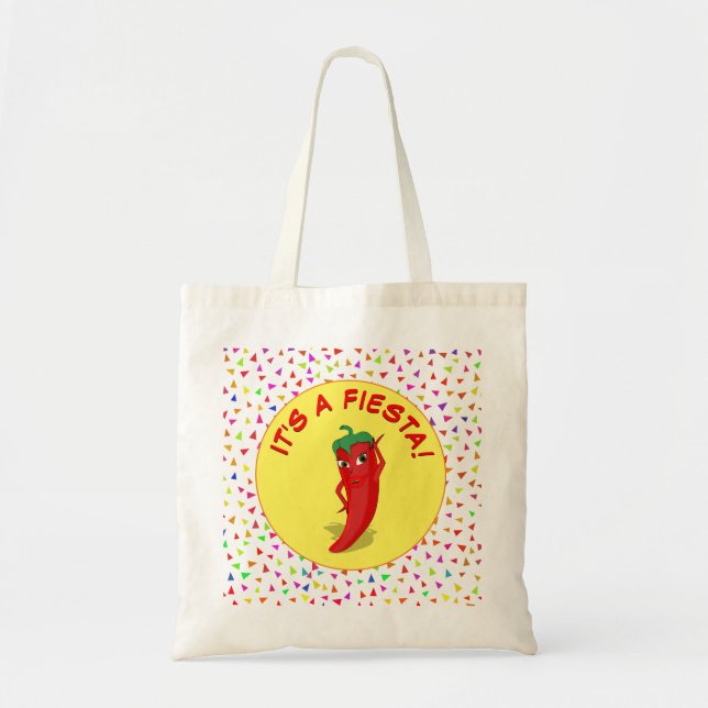 It's A Fiesta With Confetti Pattern Tote Bag (Front)