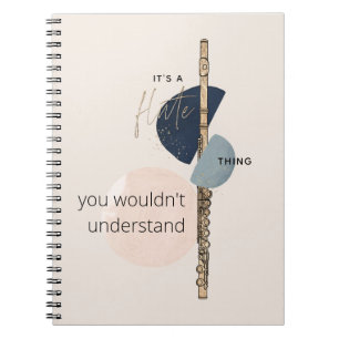 It's a Flute Thing Quote Abstract Pink & Navy Notebook