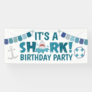 It's a Fun SHARK Birthday Party Kid Banner