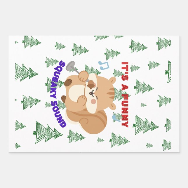 It's A Funny Squeaky Sound Wrapping Paper Sheet (Front)