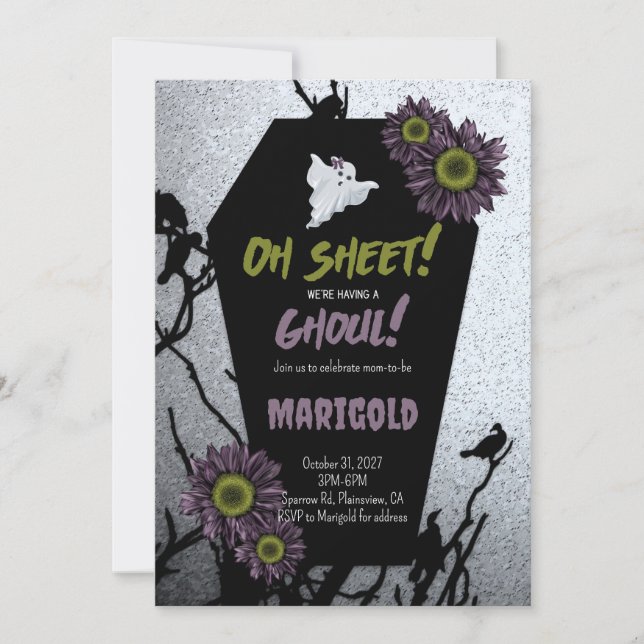 It's a Ghoul Coffin Halloween Baby Shower Invite (Front)