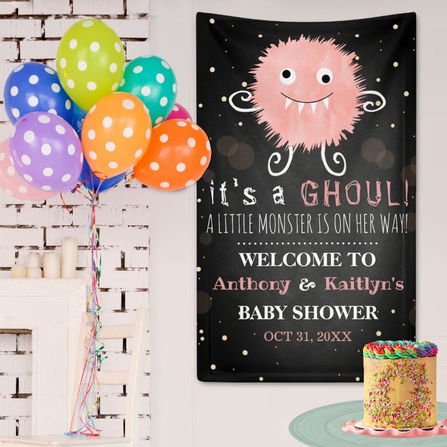 It's A Ghoul! Little Monster Halloween Baby Shower Banner (Creator Uploaded)
