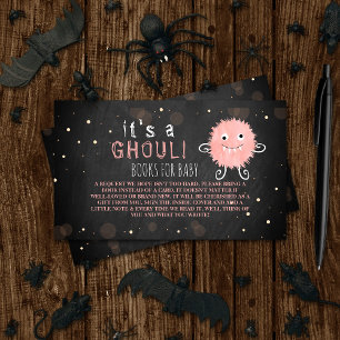 It's A Ghoul! Little Monster Halloween Baby Shower Enclosure Card