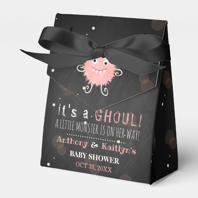 It's A Ghoul! Little Monster Halloween Baby Shower Favour Box (Front Side)