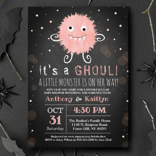 It's A Ghoul! Little Monster Halloween Baby Shower Invitation