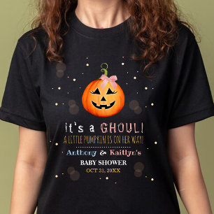 It's A Ghoul! Little Pumpkin Halloween Baby Shower T-Shirt